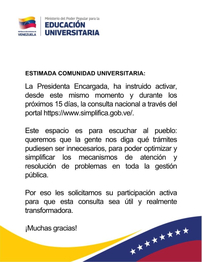Mppeu abre consulta para simplificación de trámites
