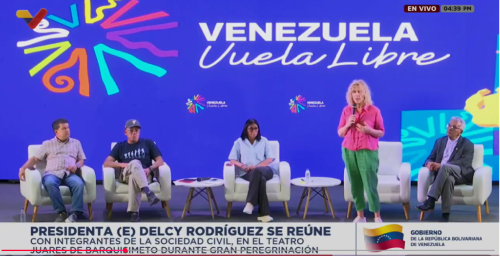 Ministra Sanjuán en la Gran peregrinación nacional por una Venezuela libre de sanciones y en paz