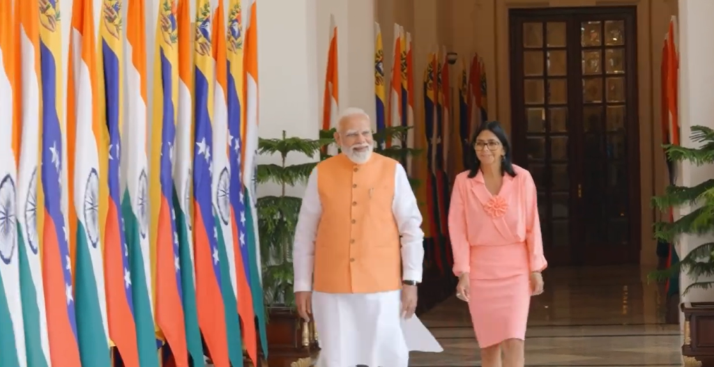 Presidenta Delcy Rodríguez se reúne con el Primer Ministro Narendra Modi en Nueva Delhi